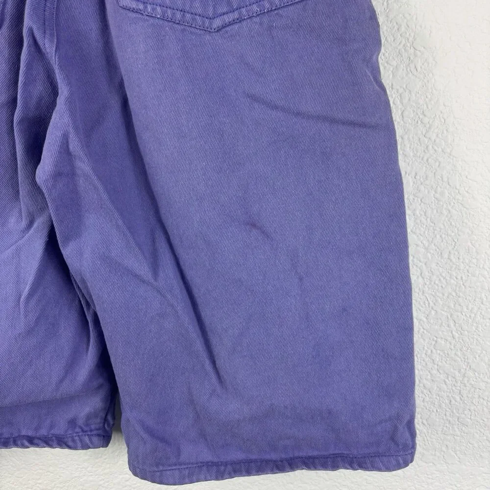 Vintage Unionbay Womens Long Shorts 9/10 24 Purple Denim 90s Bermuda Jorts Baggy